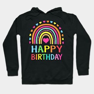 Happy Birthday For Women Teens Girls Kids Gift Rainbow Hoodie